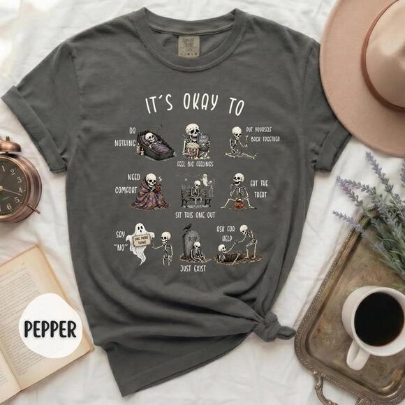 Other - Skeleton Halloween Shirt, Mental Health Shirt,  Tee, Social Worker